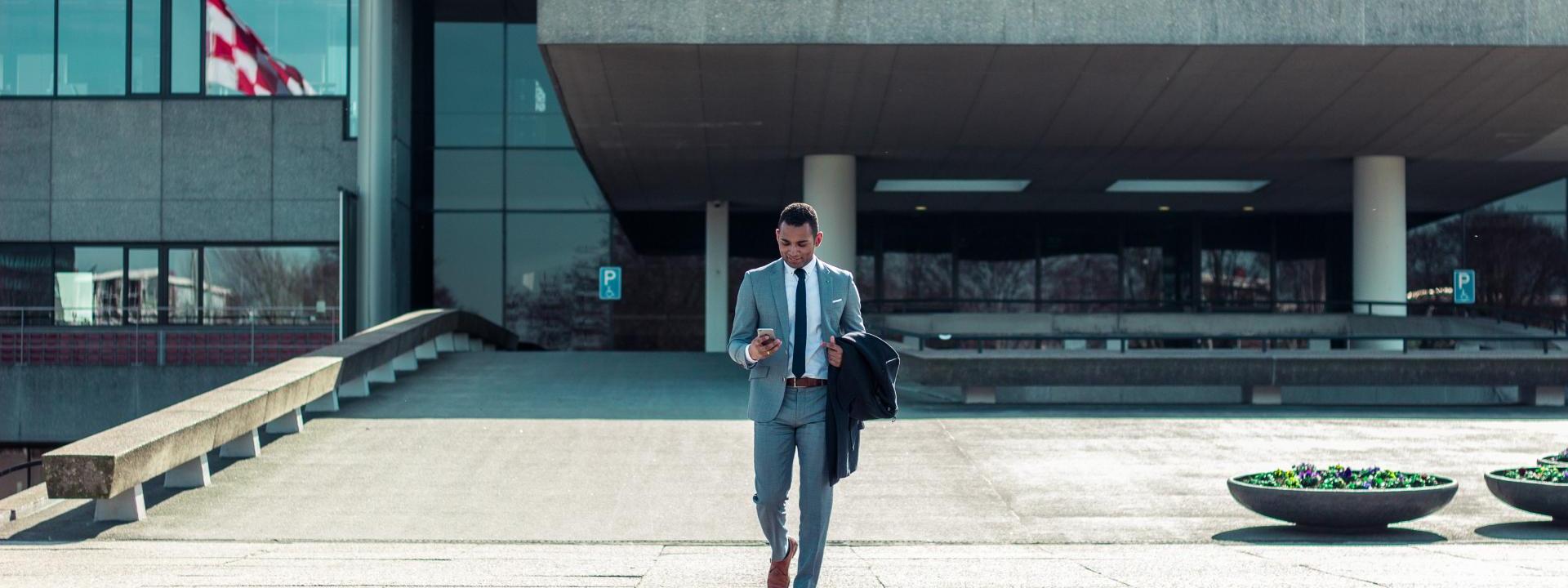 Man walking from office