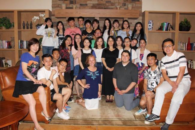 Hubei University Students group photo