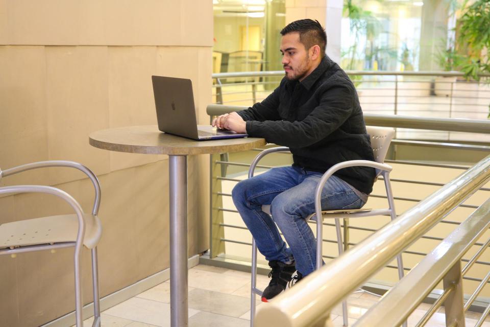 Student with a laptop