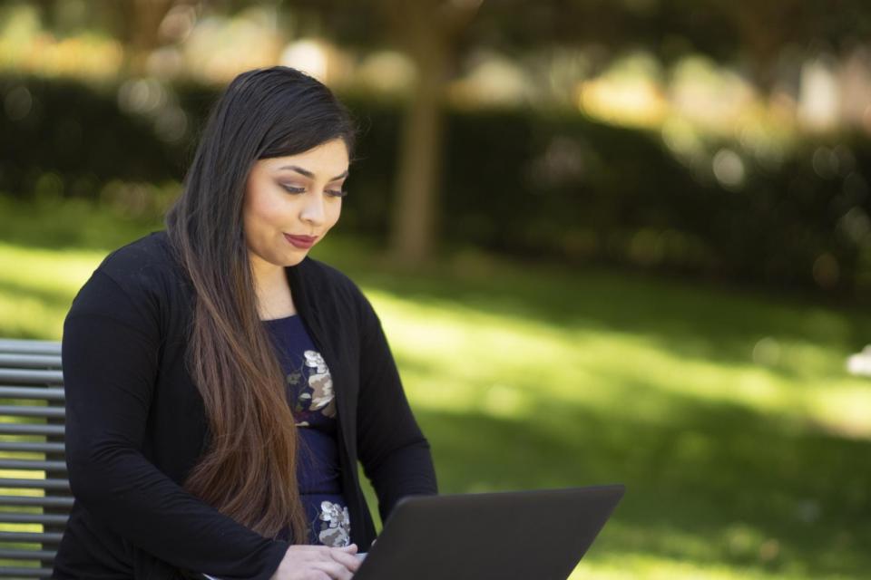 Student on laptop