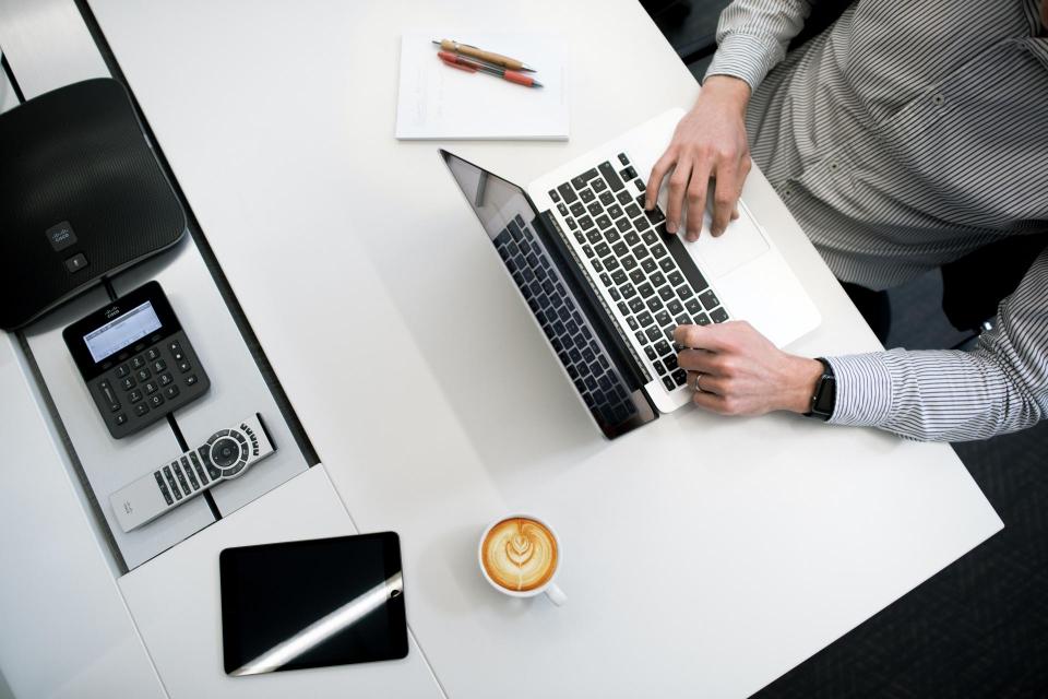 Laptop on desk